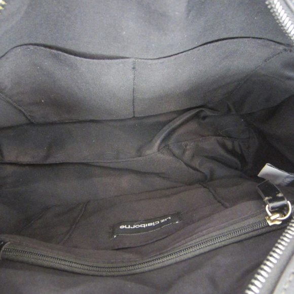 Liz Claiborne Classic Black Double Strapped Faux Leather Zipper Close Purse - Picture 11 of 12